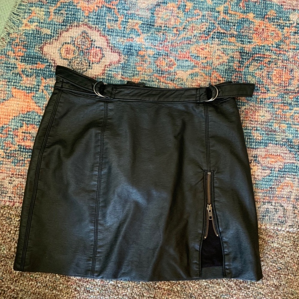 faux leather skirt